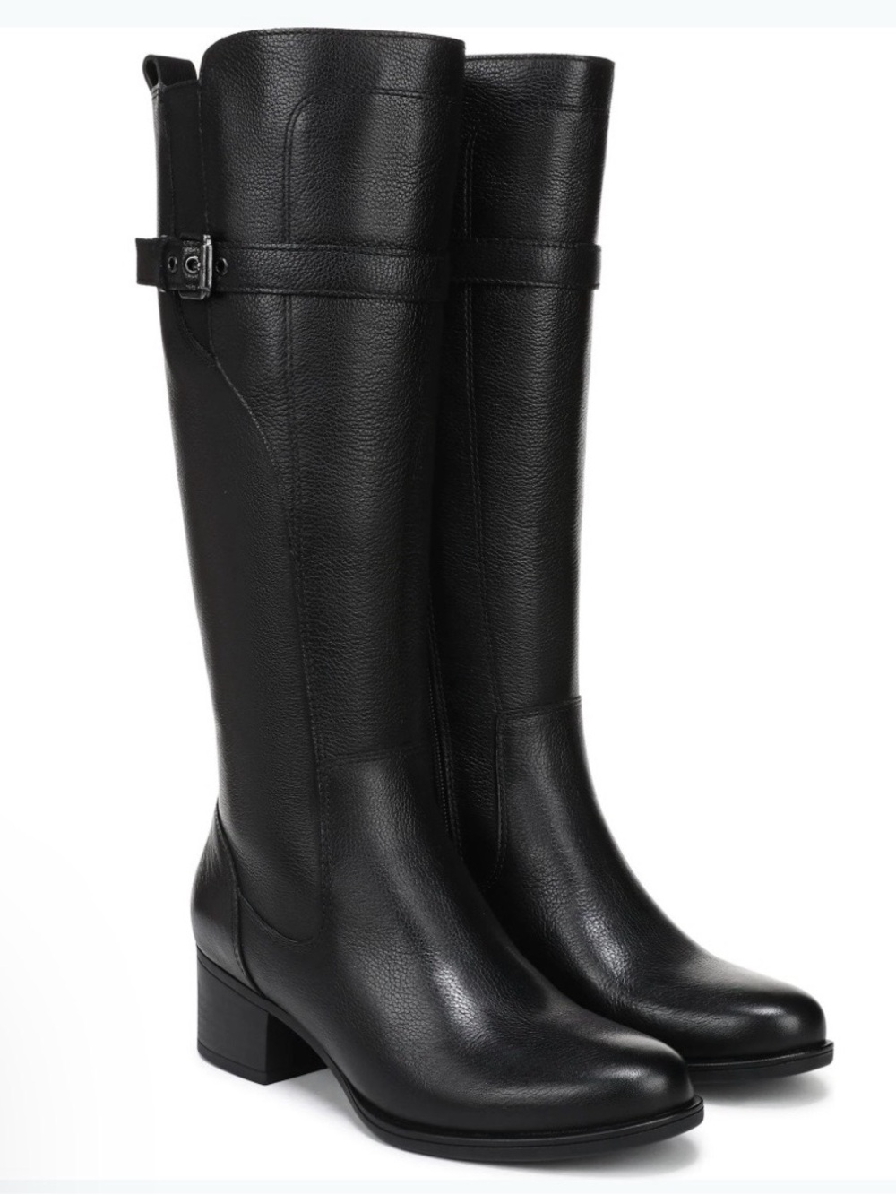 Naturalizer Black Leather Knee-High Boots Kenna size 5.5